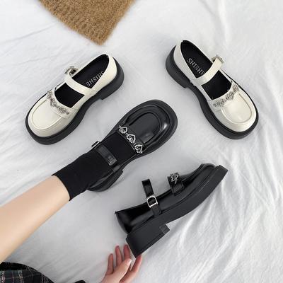 Thick -Soled Sponge Cake Loafers Female British Style  Spring And Summer Retro French Mary Jane Single Shoes Japanese Jk Small Leather Shoes