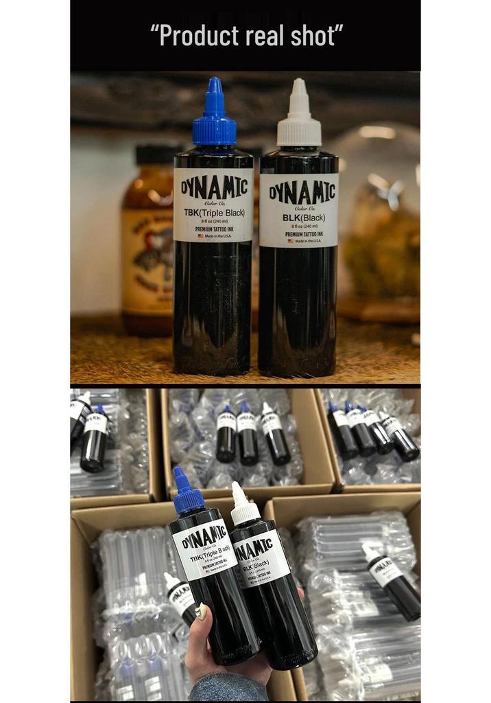 Set de Tintas Dinámicas para Tatuajes: Pigmentos Triple y Totem Negro, Negro Congo y Blanco