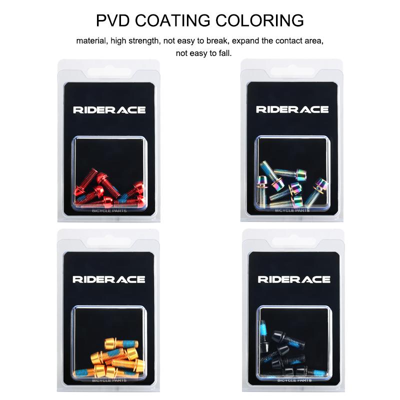 6 ks Bicyklové kotoučové brzdy Šroub Svorka Pevné šrouby M6*18MM Titanem pokovená barevná nerezová ocel Pro MTB horská kola