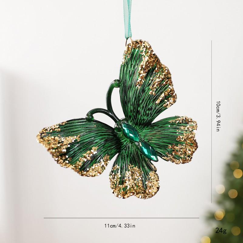 Matte Green Gradient Snowflake Christmas Tree Ornament PET Acrylic Hanging Decor Holiday Home Decoration