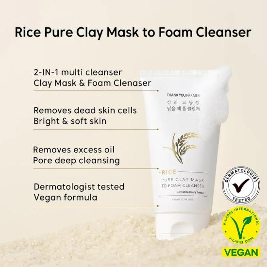 THANK YOU FARMER Gyodong Rice Clarifying Pack Foam Cleanser 150ml (1 / 2pcs)