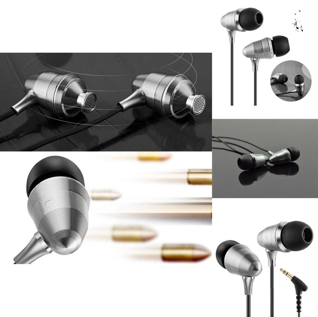 Silver Bullet Earphones Metal Deep Bass Wired Inear Headphones For Music Lovers