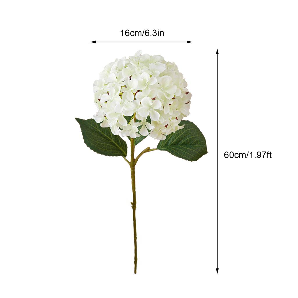 4PCS Artificial Hydrangea Flowers Simulation 3D Printing Decorative Hydrangea Branches for Home Wedding