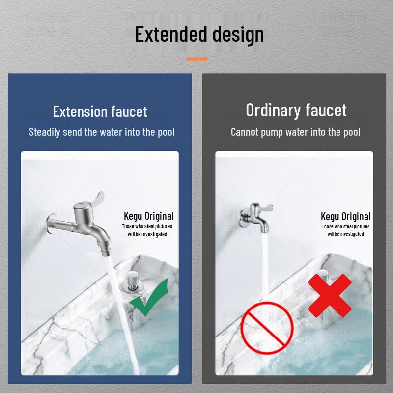 KEGOO 304 Stainless Steel Extended Washing Machine Faucet