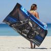 Sunset Motorcycle Print Bath Towel - Soft Absorbent Towel for Bike Lovers, Unique Design for Everyday Use and Travel