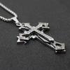 Korean Style Men's Three-Layer Cross Titanium Steel Necklace - Trendy, Non-Fading, Hip-Hop Pendant
