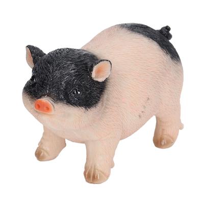 Cute Pig Garden Statue Resin Animals Figurine Outdoor Sculpture Resin Lawn Ornament Mini Pink Black