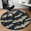 1PC Bat Night Sky Office Round Area Rug, Mat Suitable For Office, Under Office Chairs Bedroom Living Room Home Decor, Room Deco