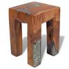 Vidaxl Stool, Solid Teak Wood and Resin