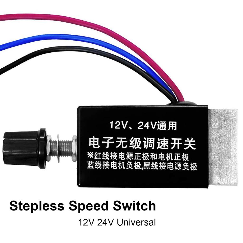 DC Motor Speed Controller Universal DC 12V 24V 10A Electronic Stepless Speed Regulator Switch for Car Truck Fan Heater Control