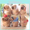 Charming White Capybara Plush Toy Soft Key Ring Cute Decorative Keychain Doll