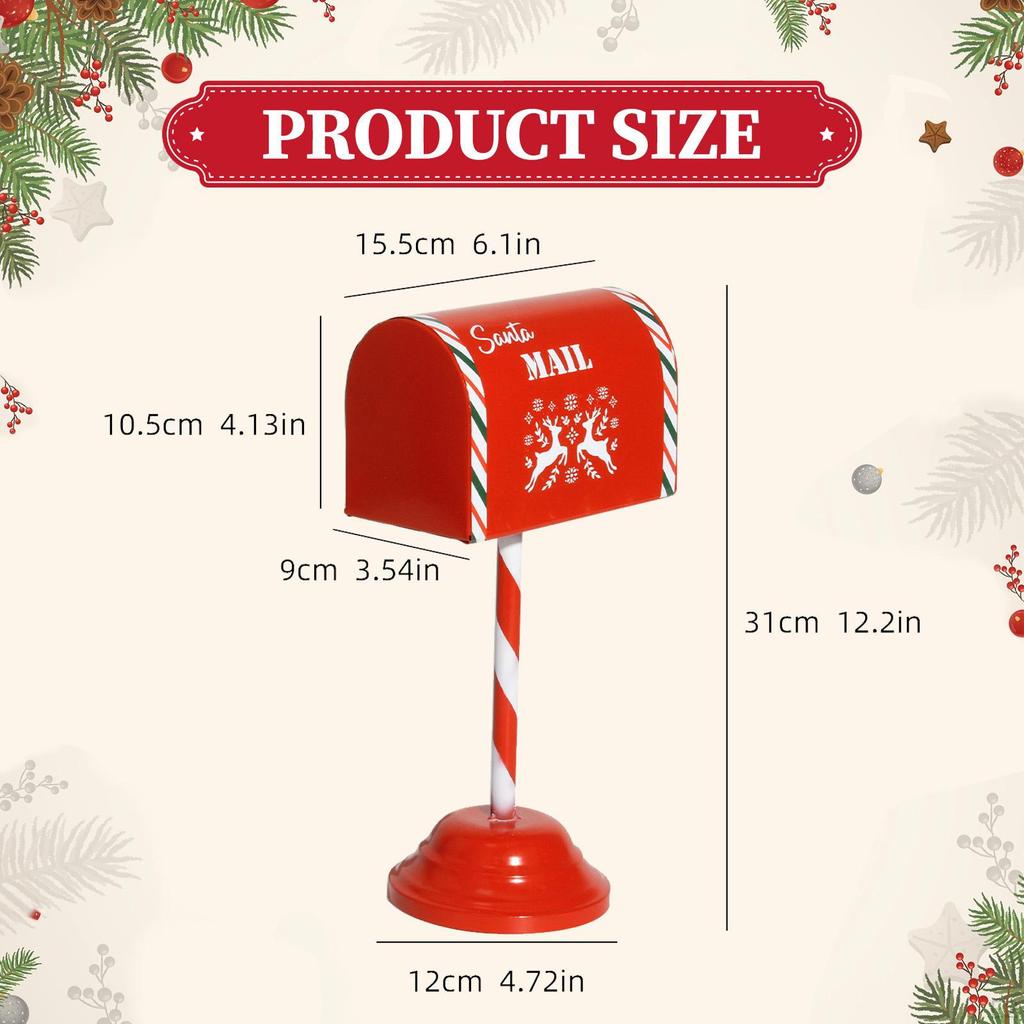 Christmas Mailbox Mini Decoration Ornament Decorative Decor Box Xmas Letters Mail