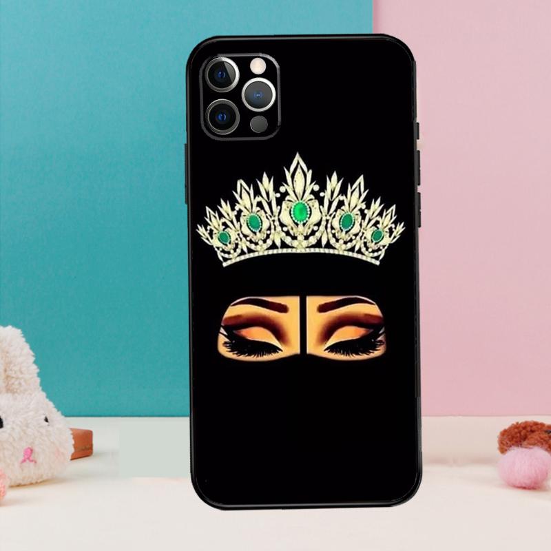 Arabic Muslim Islamic Girl Eyes Phone Case For iPhone 17 Air 16 14 13 12 11 15 Pro Max 12 13 Mini 15 16 Plus 16e Cover Coque