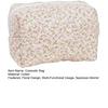 Quilted Floral Makeup Bag Soft Bag Portable Cosmetic Zippered Cosmetic Pouch Travel Makeup Organizer for Women