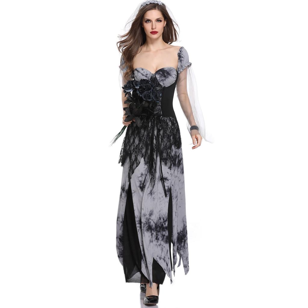 Halloween Costume, Play Female Vampire Bride, European and American Adults, Female Zombie Zombie Costume, Performance Costume