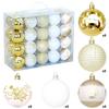 Plastic Christmas Tree Decorations Accessories Colorful Handcrafted Spherical Orbs In Gift Box for Festival Event