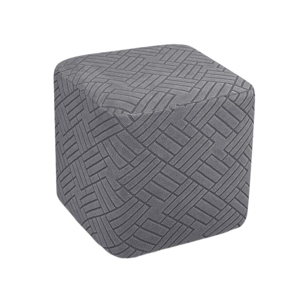 Stretch Ottoman Footstool Cover Jacquard Square Foot Stool Nordic Stool Cover Home