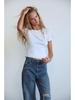 2025 Spring Women's High-Waist Ripped Denim Jeans: European & American Style