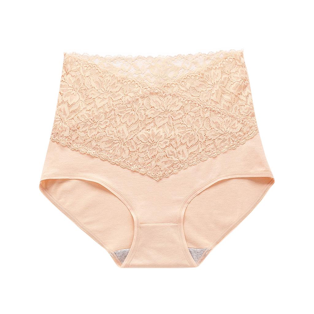 Damen V-Ausschnitt High Waist Unterwäsche Damen Baumwollzwickel Spitze Mädchen Slips