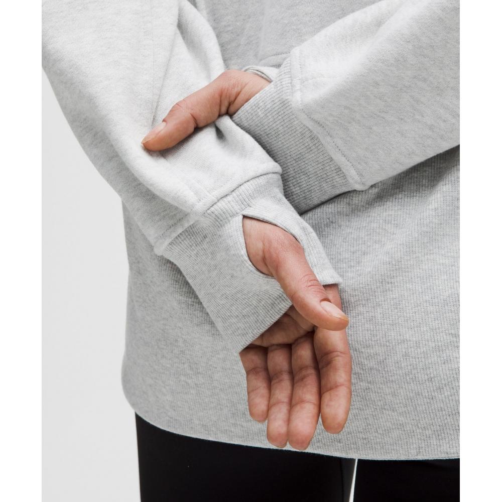 Lululemon Scuba Oversized Half Zip Hoodie  Long Heathered Core Ultra Light Grey