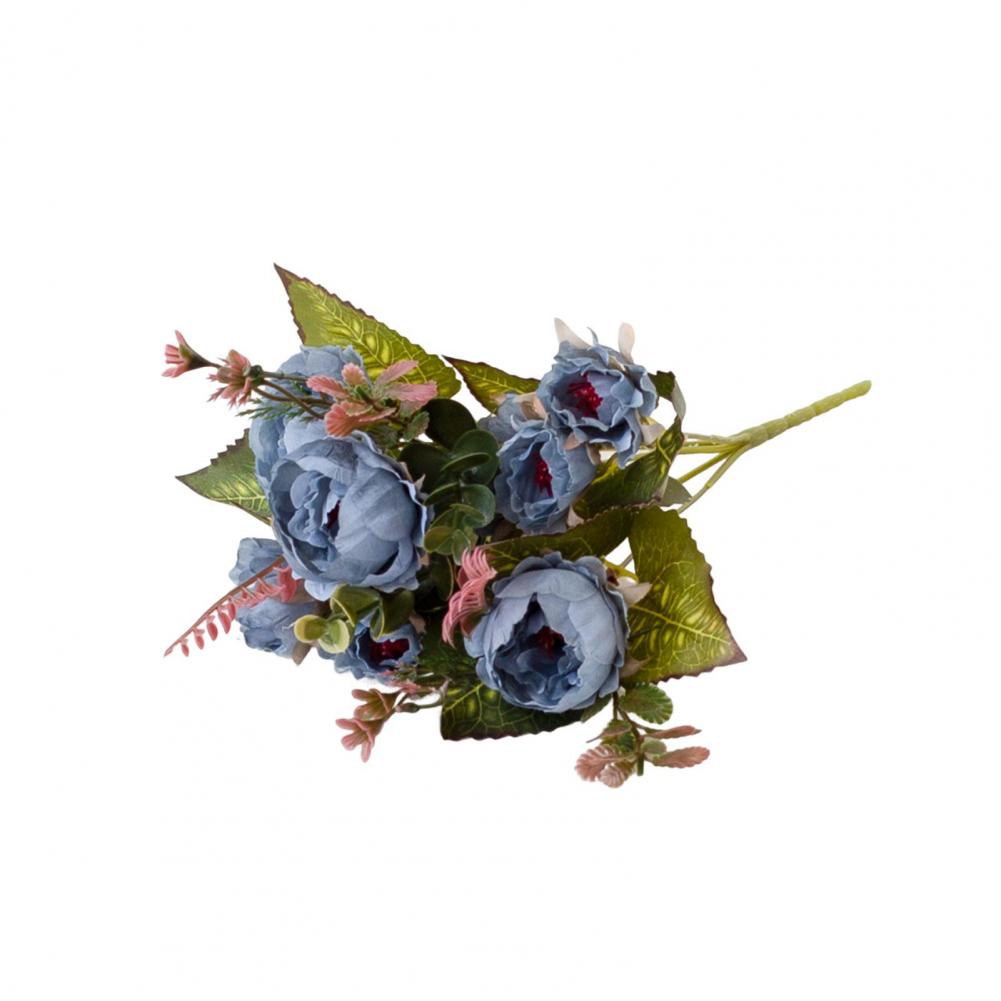Imitation Peony No Water Need Faux Silk Flower Pastoral DIY  Pretty Multi Heads Faux Silk Flower