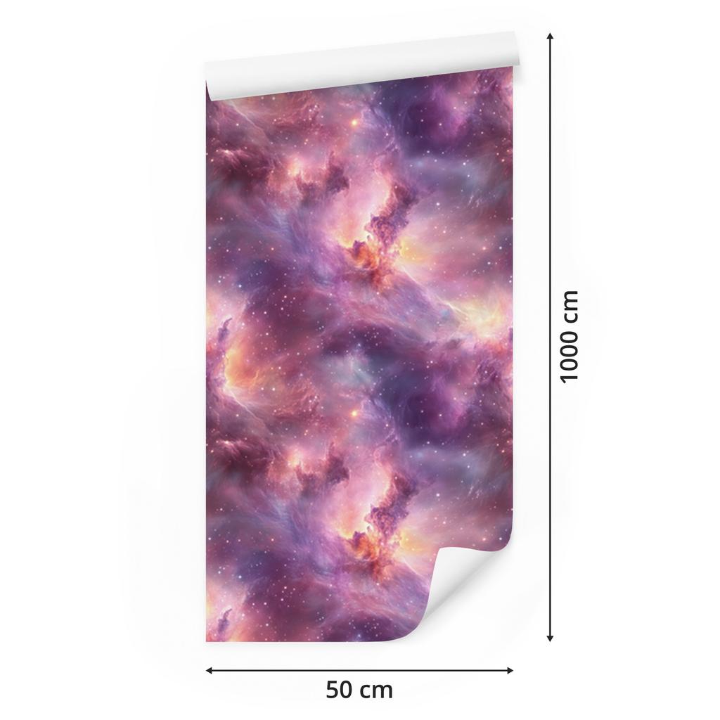 Watercolor Galaxy Purple Wallpaper for Living Room and Bedroom 50x1000