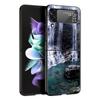 Z Flip 4 Phone Case for Samsung Galaxy Z Flip 3 5G ZFlip3 Flip3 Zflip Flip4 Black Hard Cover Waterfall Nature Trees Ship Shell