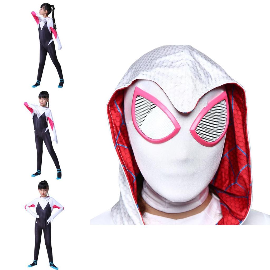 Vibrant Spider-man Into The Spider-verse Gwen Stacy Kids Costume Jumpsuit For Playful Adventures