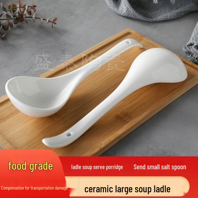 Extra Large Ceramic Long Handle Soup Spoon