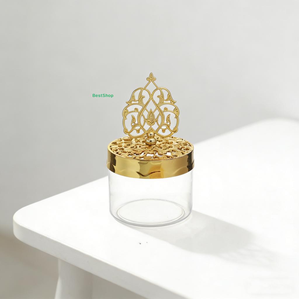 Vergoldete runde Süßigkeitenbox - Für nahöstliche arabische Hochzeiten, Babypartys & Gastgeschenke