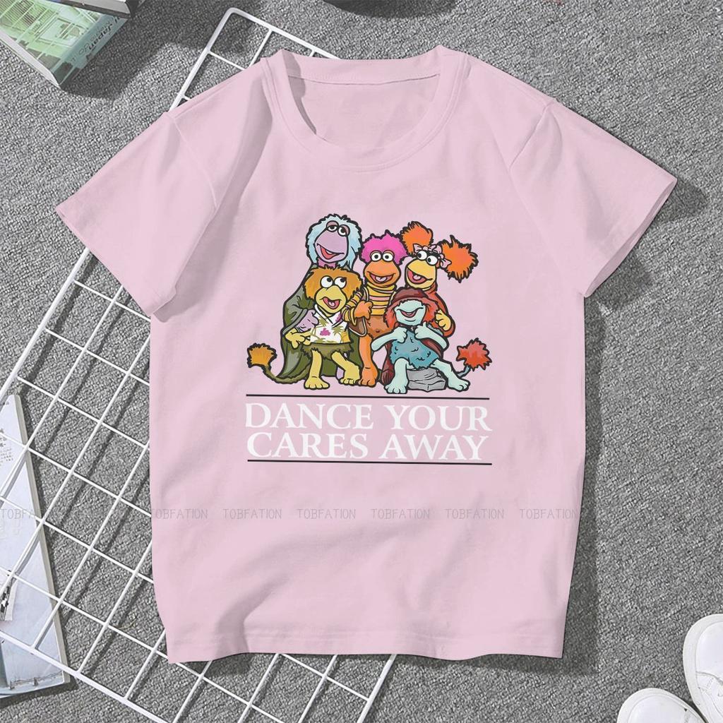 ZX Dance Your Cares Away Kawaii Girls Women TShirt Fraggle Rock 5XL Blusas Harajuku Casual Short Sleeve Vintage Oversized Tops