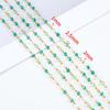 1Meter Stainless Steel Link Chain Purple Crystal Cube Square Beads Chain for DIY Boho Necklaces Bracelets Jewelry Making No Fade