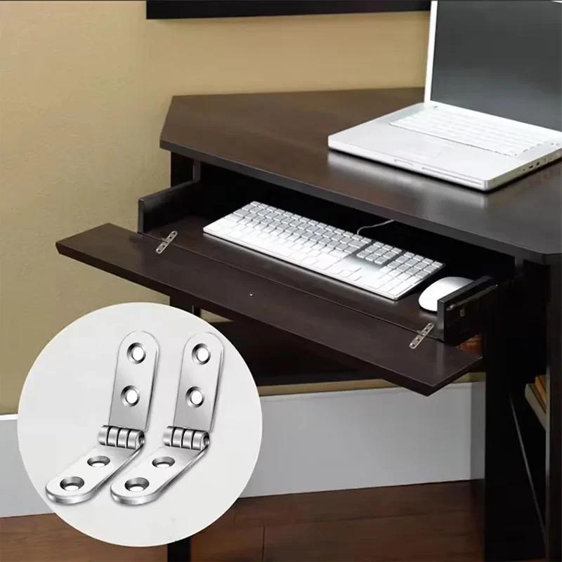 1-10PC 180 Degree Foldable Hinge Flap Screw-On Hinges Metal Rounded Corner Hinge Sewing Machine Cabinet Door Hardware Accessory