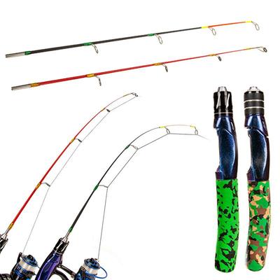 2-Section Dual-Flex Winter Fishing Rod - Solid Carbon, Soft/Hard Flexibility, Perfect for Ice and Shrimp Fishing
