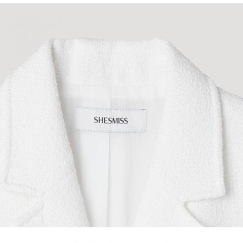 [She S miSS] Notched Collar Short Sleeve Jacket Swwjkp22140 Ow