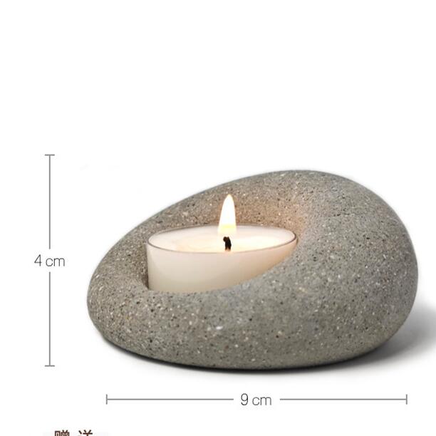Creative atmosphere, white aromatherapy tray, candle holder, candle stand decoration, ins pebbles 1Pc