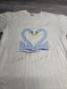 Vintage Swan Love Stamp Shirt Mens XL White 90s Heart Single Stitch USA Made