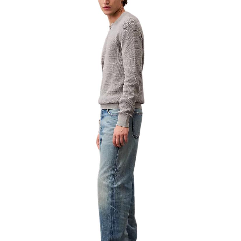 Calvin Klein Solid Comfortable Waffle Knit Long Sleeve Sweater Men tops Gray 40EM305-030