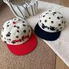 Puppy Footprints Contrasting Color Baseball Cap Cute Female Soft Top Flat Brim Embroidered Letters Sunshade Face Small Cap