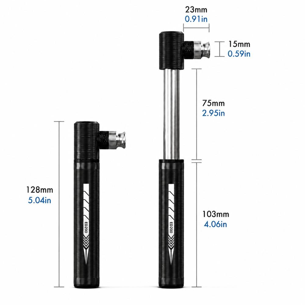 Aluminum Alloy Cycling Mini Pump 12.8cm Length Bicycle Tire Pump Portable Small Bike Pump  Bike