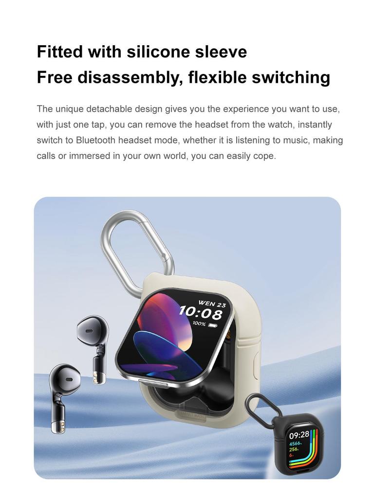 D8Pro 2-in-1 Smartwatch & TWS Earphones: Bluetooth Calling, Heart Rate Monitor, NFC