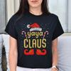 Yaya Claus Christmas Unisex Shirt Black Dark Heather