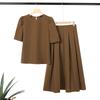 ZANZEA Women Short Sleeve Blouse and Long Skirts Elegant Casual Two Piece Suit Sets