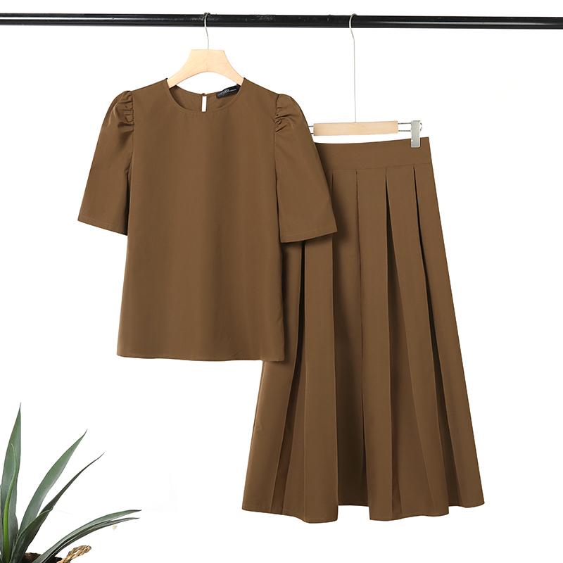 ZANZEA Women Short Sleeve Blouse and Long Skirts Elegant Casual Two Piece Suit Sets