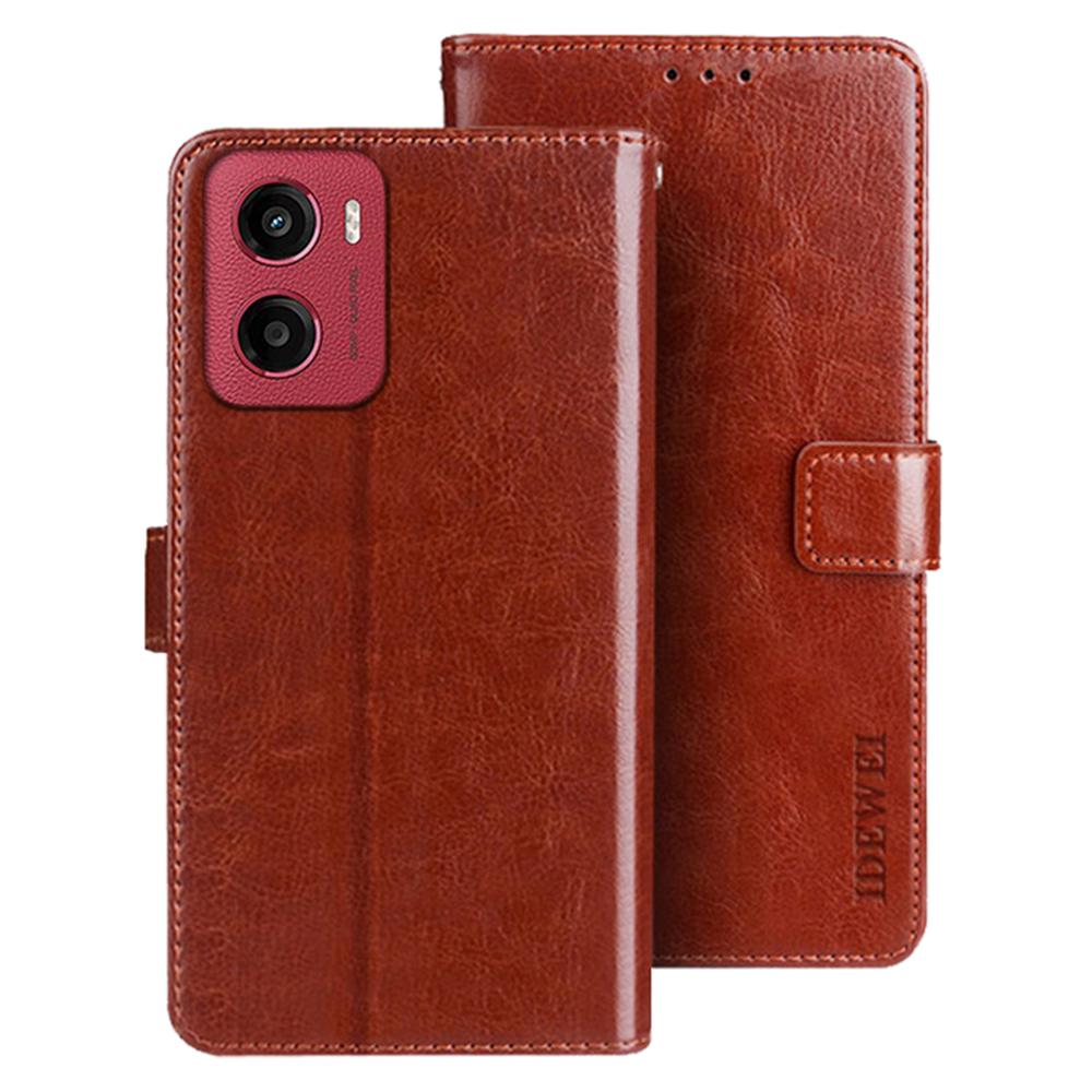 

IDEWEI For Motorola Moto G05 4G Stand Case Crazy Horse Texture Leather Phone Cover A