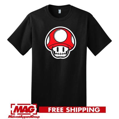 CAMISETA MUSHROOM SKULL SUPER MARIO Camiseta de Videogame do Toad Tee Nintendo Switch 64 Camiseta Unissex