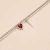 Edgy Dark Feminine Expression Adjustable Length Alloy Necklace Neckchain Featuring Edged Heart Detail for Concerts