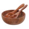 Wooden Bowl Tableware Popcorn Fruit for Kitchen Counter Salad Serving Fork Bowls Baby