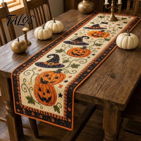 Decoración de Mesa de Comedor de Otoño Camino de Mesa de Otoño, Calabaza Acolchada Suministros Rústicos para Fiesta de la Cosecha Cubierta de Granja para Halloween, Café Resistente al Calor