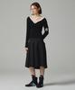 KITTY POTTERY Symbol Embroidered Pleated Long Skirt Black